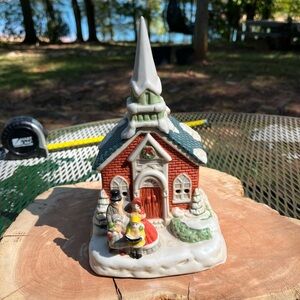 Charming Holiday Church Figurine with Music Box
